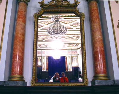 Huge mirror in ballroom at Londonskaya hotel in Odessa Ukraine photo elenameg.com