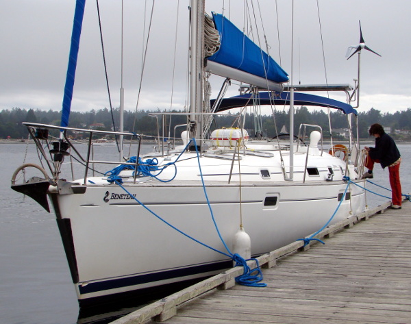 Boadicea rests at dock in Victoria, British Columbia, Canada. Elena and Meg yacht. Photo elenameg.com